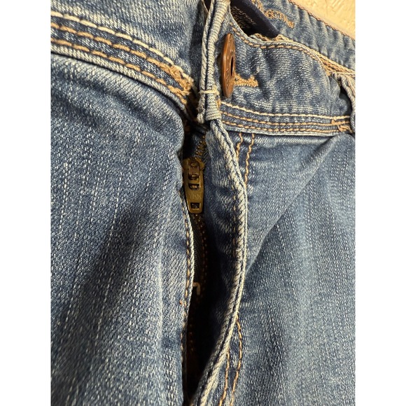 Vanity Wide Leg Bootcut Jeans Blue Medium Wash 32 Waist Stretch Boho Y2K Flare - Picture 14 of 17